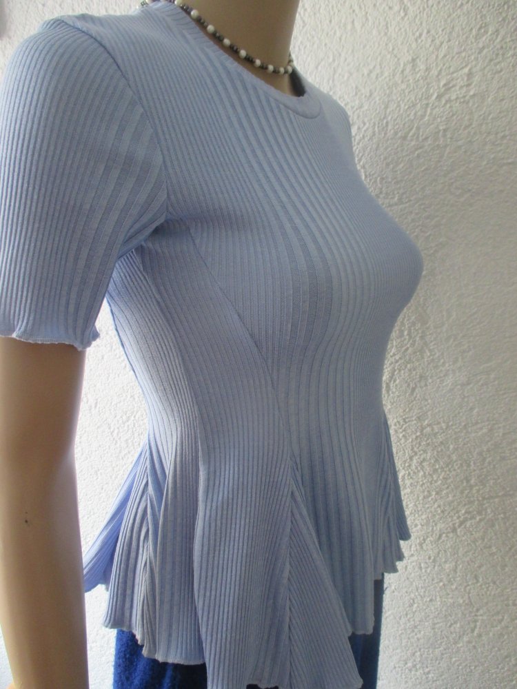NEU * edel * Ripp- Optik * Bodycon * ?Peplum * T- Shirt * Pullover 