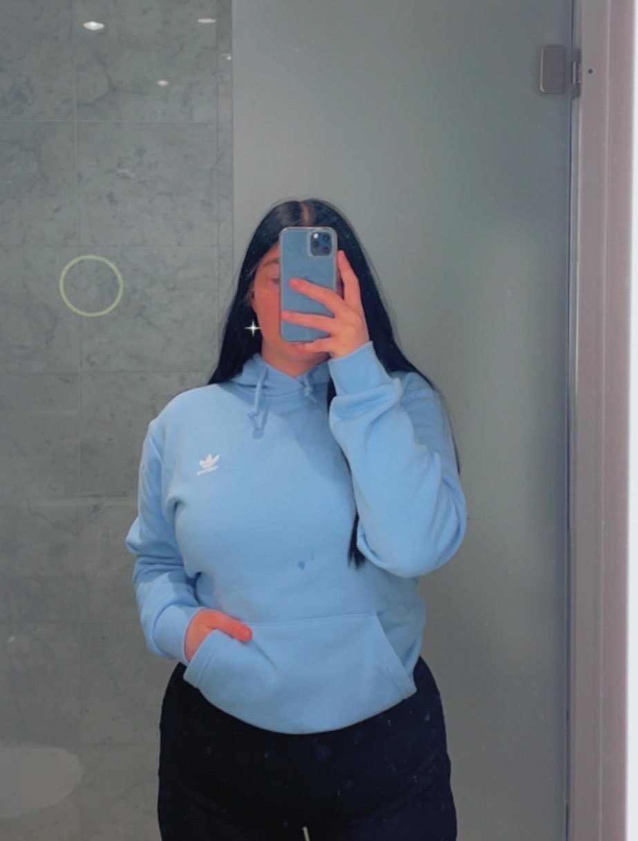 Babyblauer Adidas Pullover M