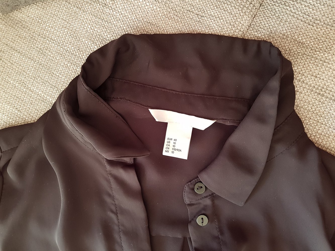 H&M, Bluse, Hemdbluse, Black, Schwarz, Gr. 40