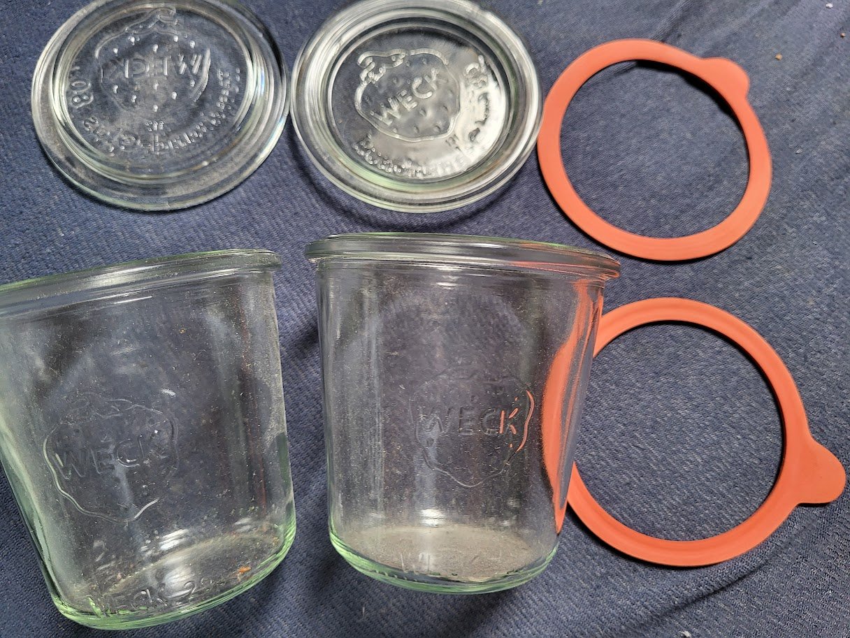 2 Weckgläser Rundrand glas 80 mit Deckel und einmachgummi unbenutzt
