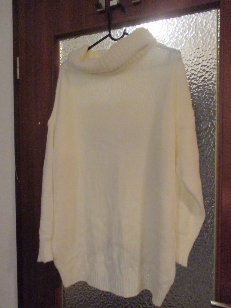 rollkragen pullover gr. xxl weiß mit mickey 