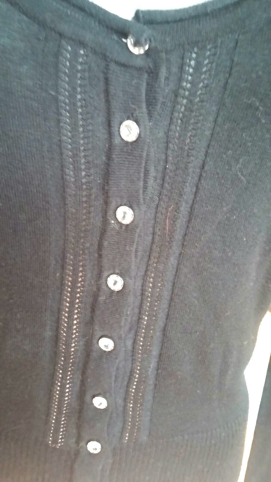 Damen Jacke Strickjacke fein mit Glitzerknöpfen Gr.38 in Schwarz von Orsay 