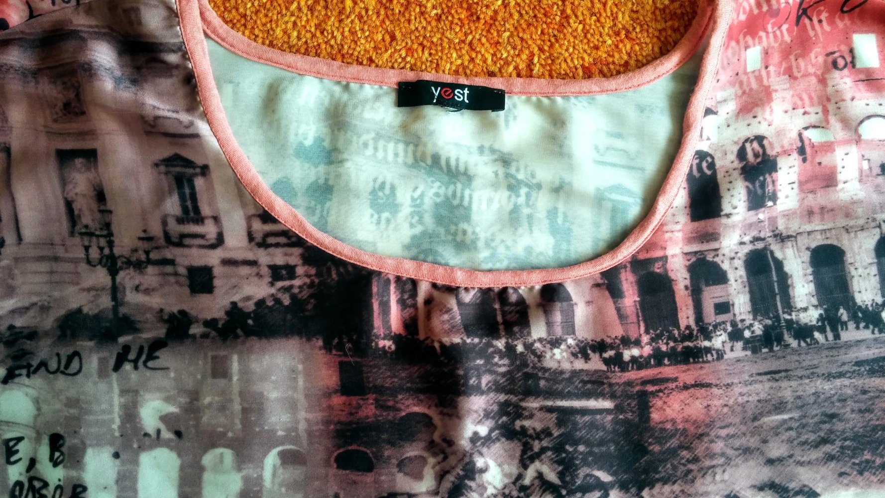 Damen Shirt Sommer Bluse mit Print Gr.M Rosa/Bunt Yest NW ???? 