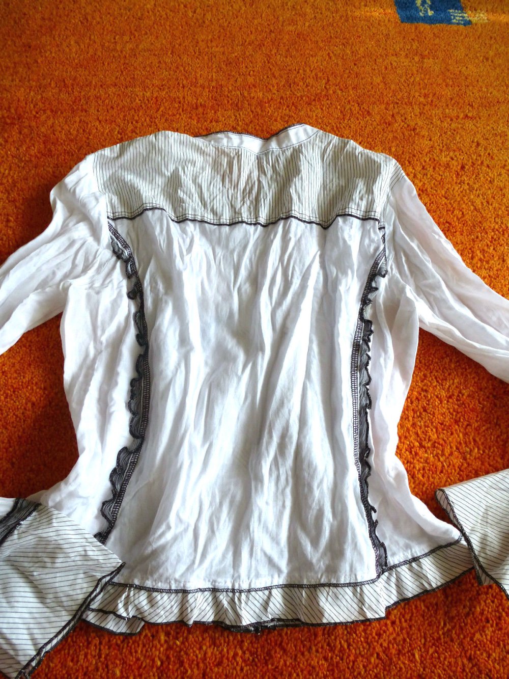 Damen Bluse Business Hemdbluse mit Crash-Effekt Gr.38 Weiß gemustert Steilmann NW