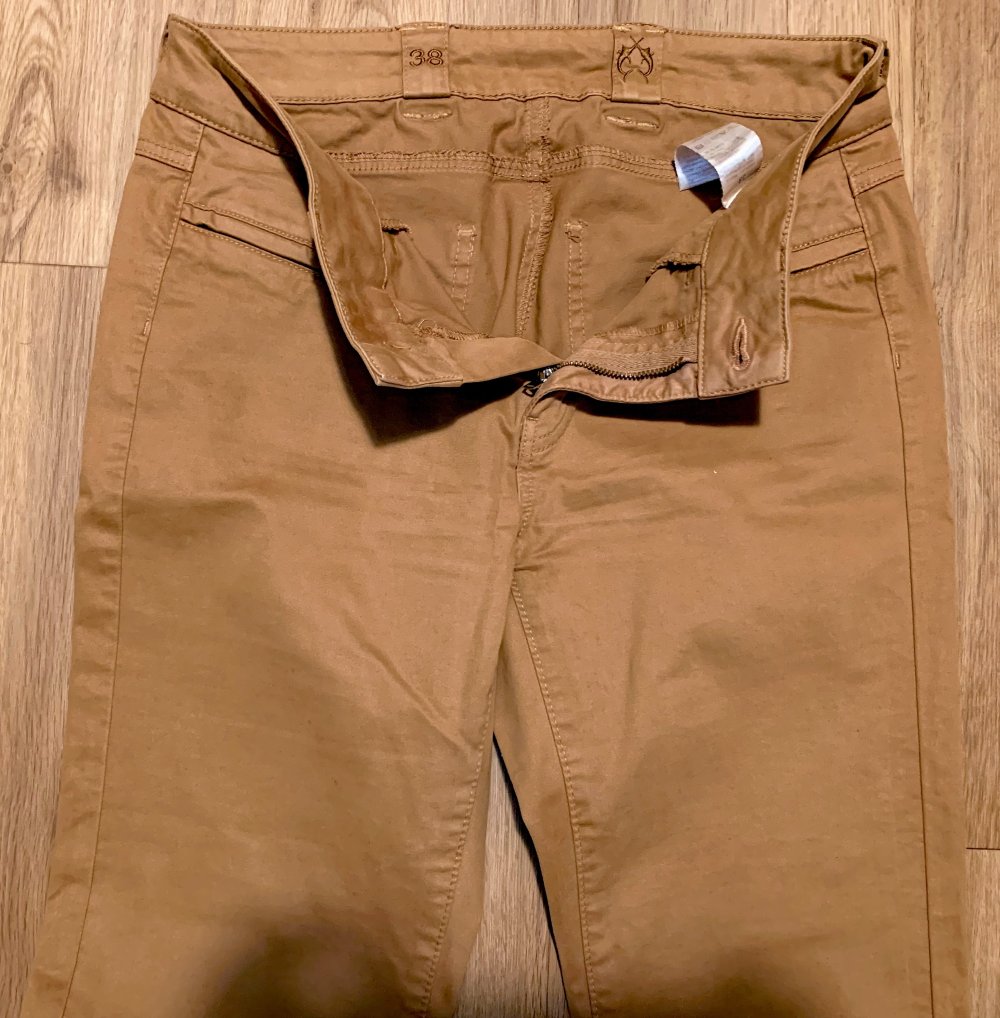 Damen Hose Jeans Stretch Edel & Modern Gr.38 Kognak Lisa Campione NW 