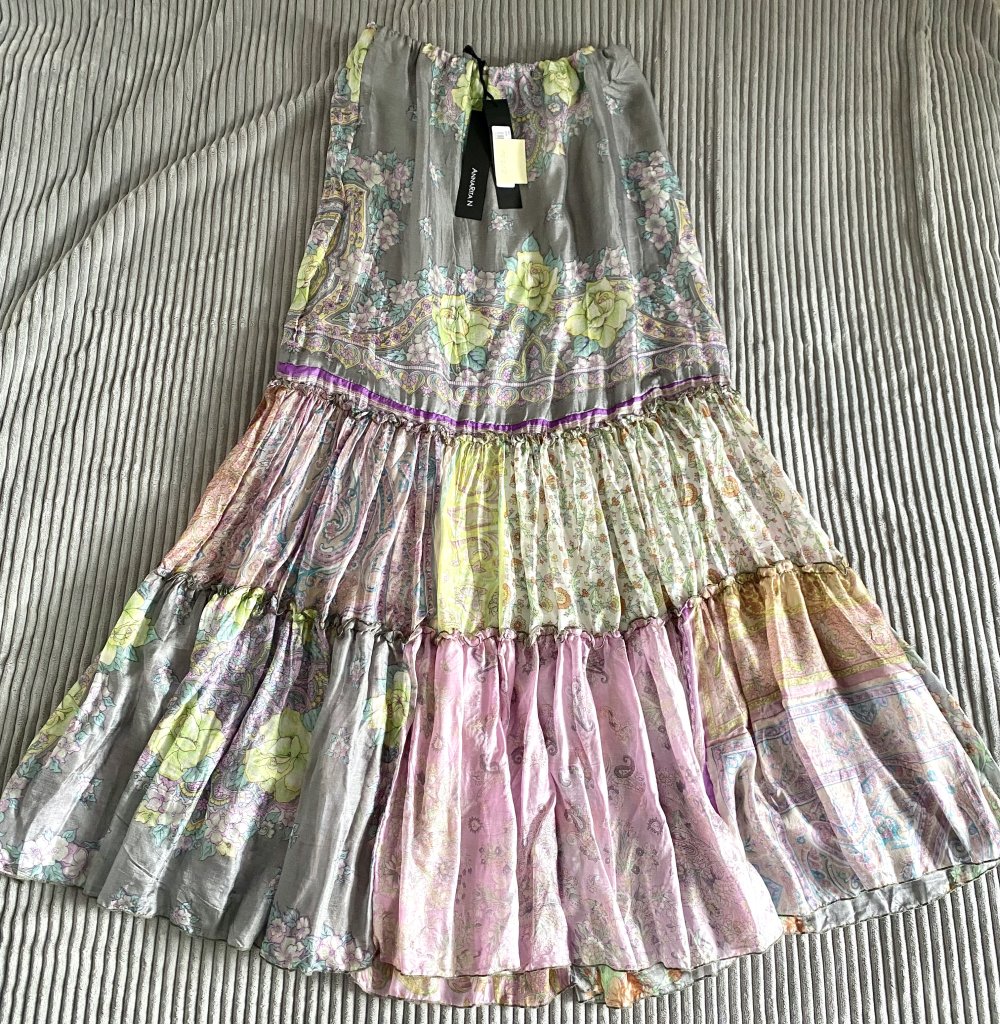 NEU Damen Rock Seide Sommer Maxi Gr.S/M Multicolor Floral Anna Rita N P.209,90 €