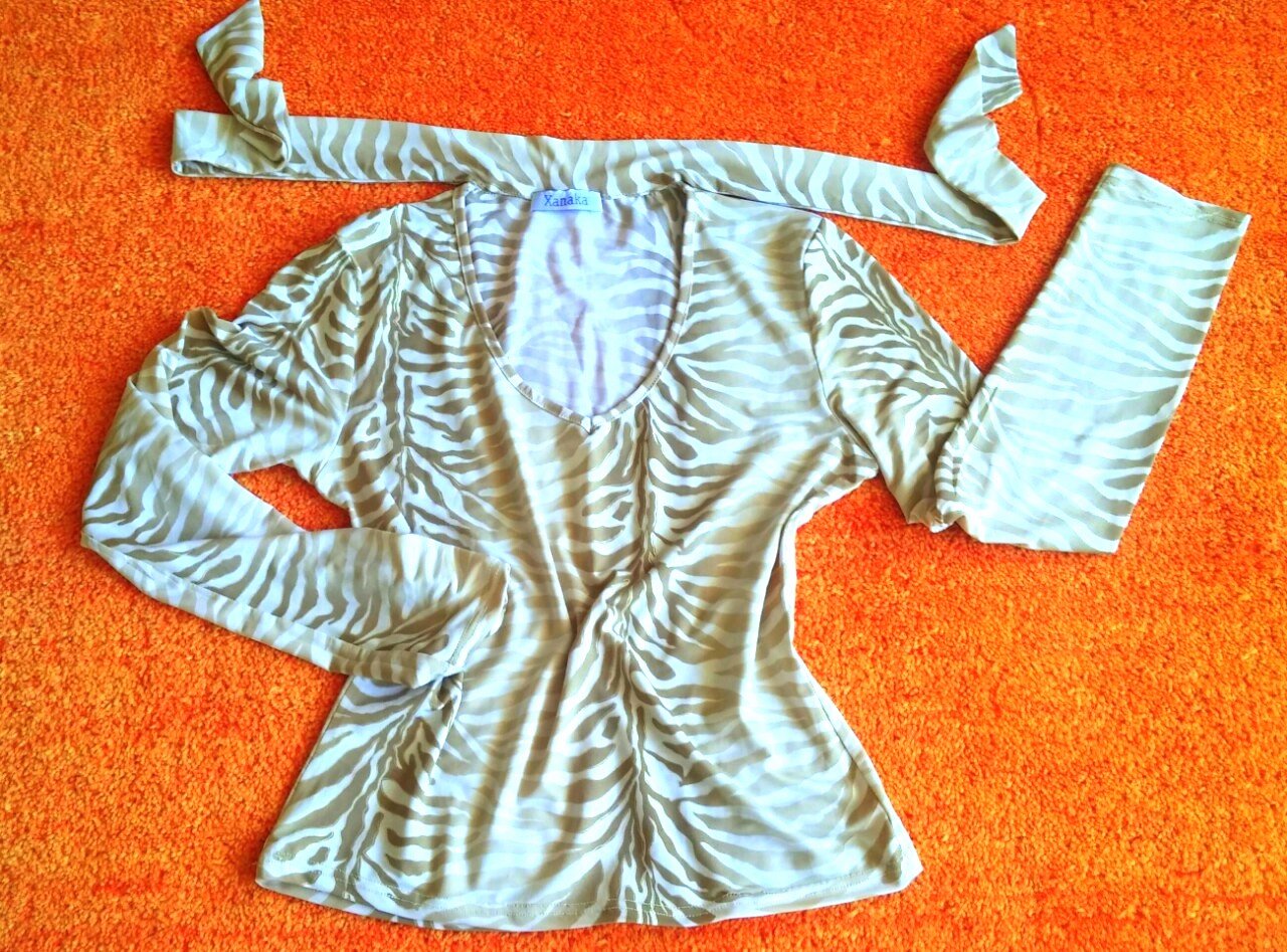 Damen Shirt Stretch Sommer Bluse Gr.XS Beige/Gold Xanaka NW