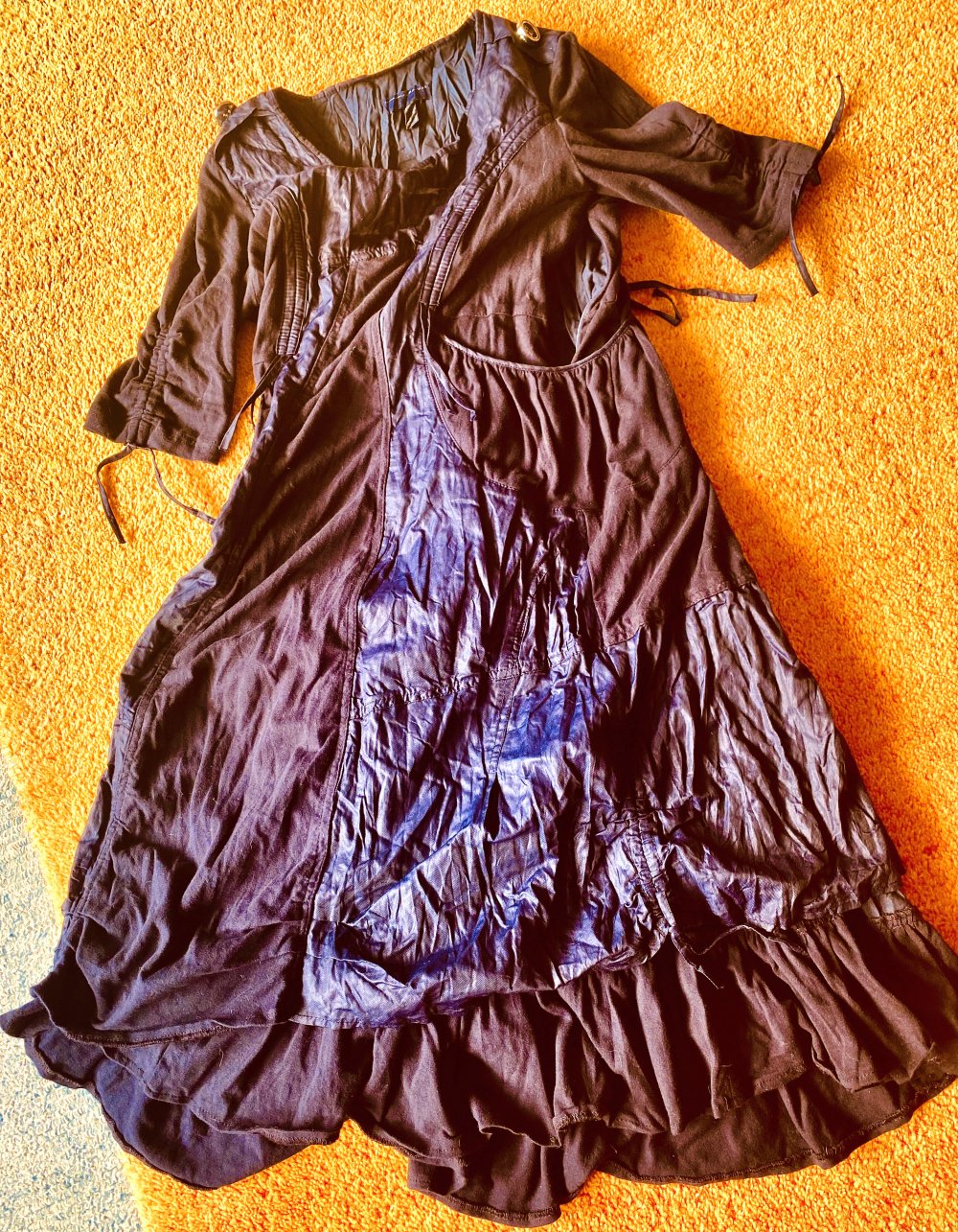 NEU Damen Kleid Crash Lagenlook Gr.38 in Schwarzblau von Kapalua 