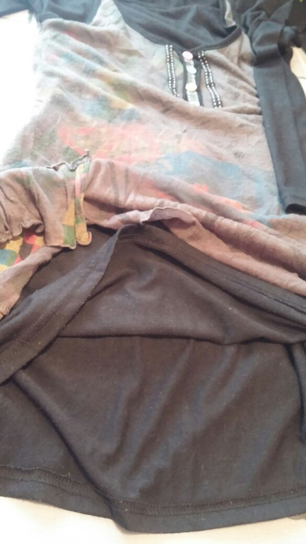 Damen Kleid Lagenlook Tunika Gr.S Mehrfarbig in Floral Print