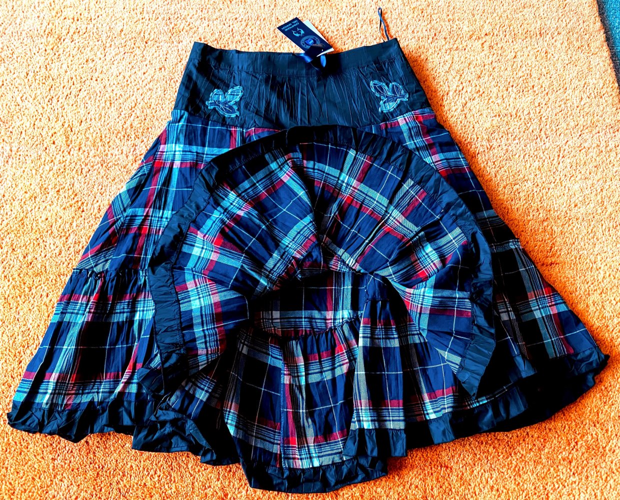 NEU Damen Rock Edel Kariert Crash Optik ZipfelSaum Gr.38 Lisa Campione 