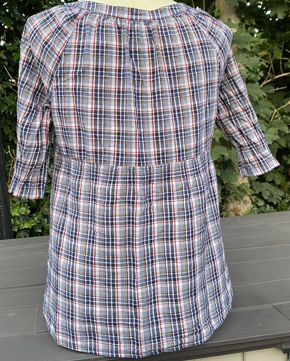 Damen Bluse Sommer Empire Crash Gr.M Bunt kariert von H&M Mama