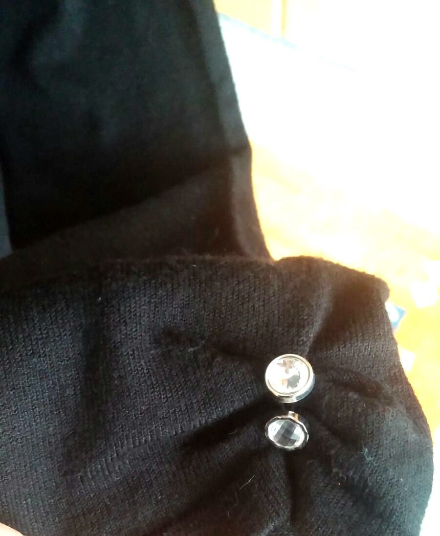 Damen Jacke Strickjacke fein mit Glitzerknöpfen Gr.38 in Schwarz von Orsay 