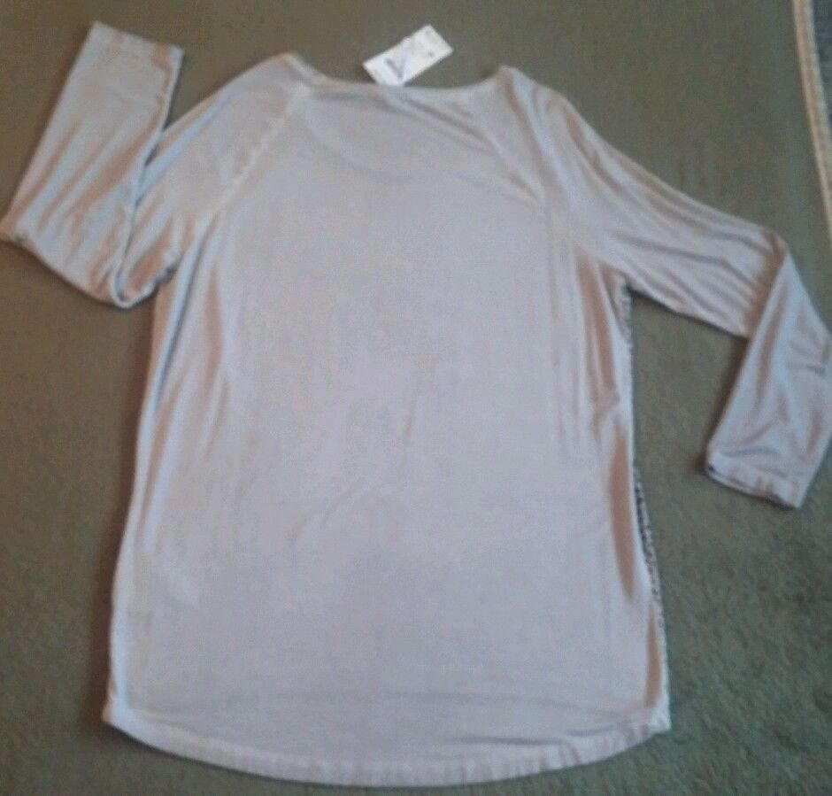 NEU Kapalua Damen Tunika Longshirt Gr.L Grau mit Leo Muster NP 69,95€ 