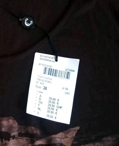 NEU Damen Shirt Sommer Print Gr.S in Braun von Clarina P.35,95€ 