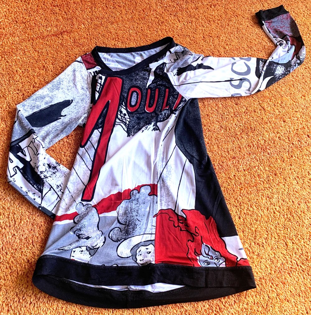 Damen Shirt Stretch figurbetont mit Print Gr.XS Weiß/Bunt Robertonaldi