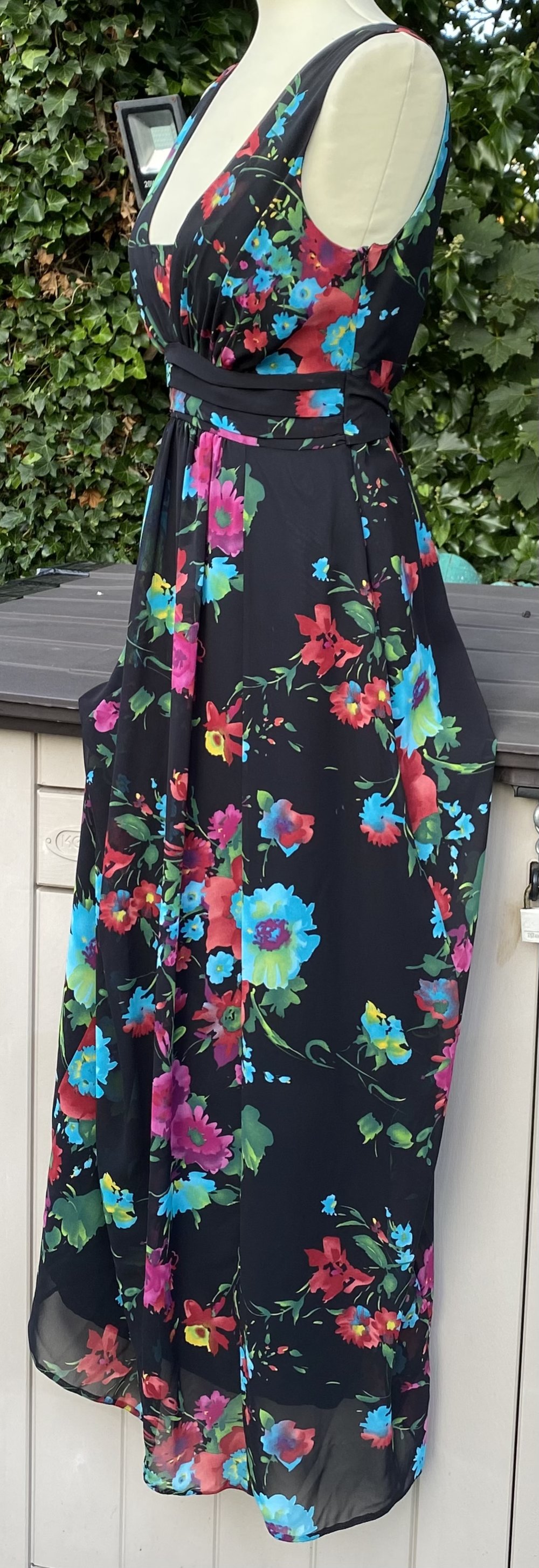 Damen Kleid Sommer Maxi Empire Stil Gr.38 Bunt geblumt von Yessica NW ???? 