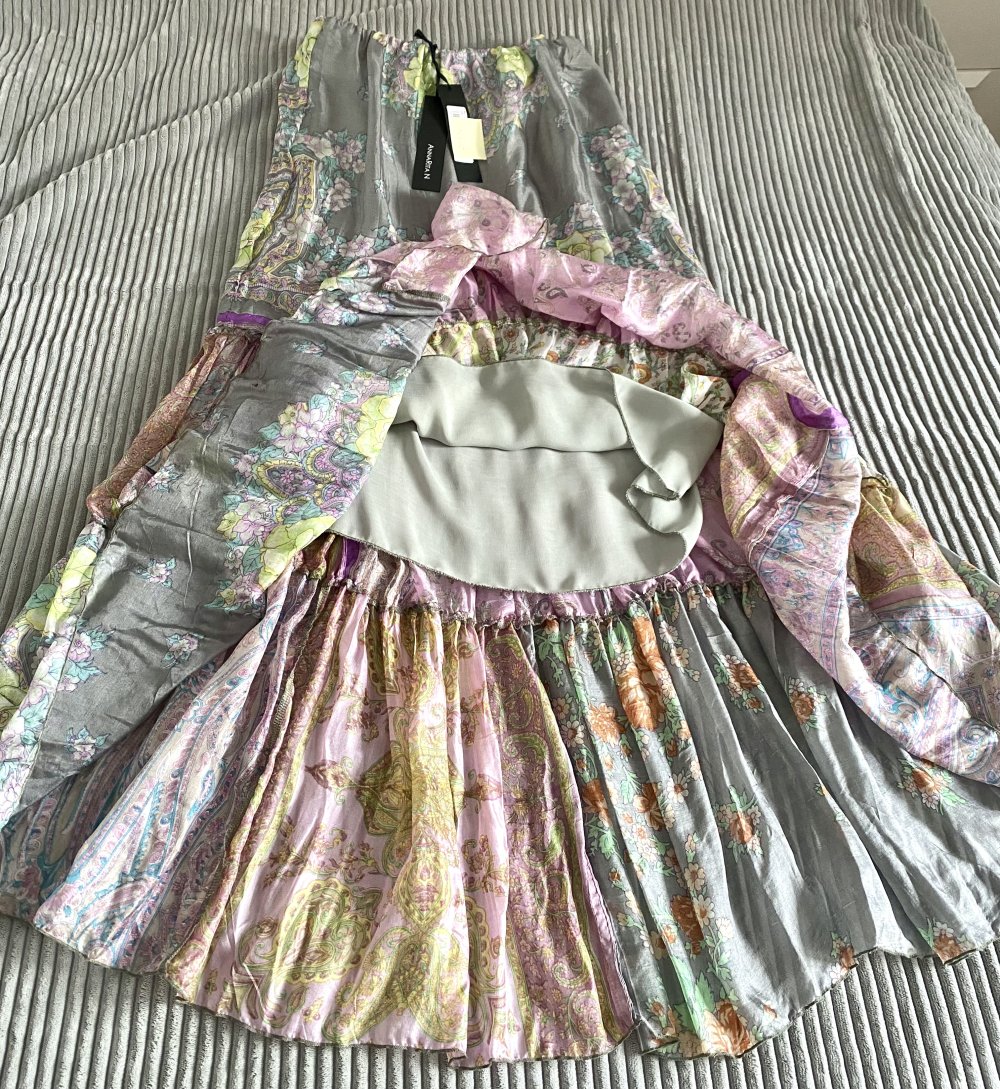 NEU Damen Rock Seide Sommer Maxi Gr.S/M Multicolor Floral Anna Rita N P.209,90 €