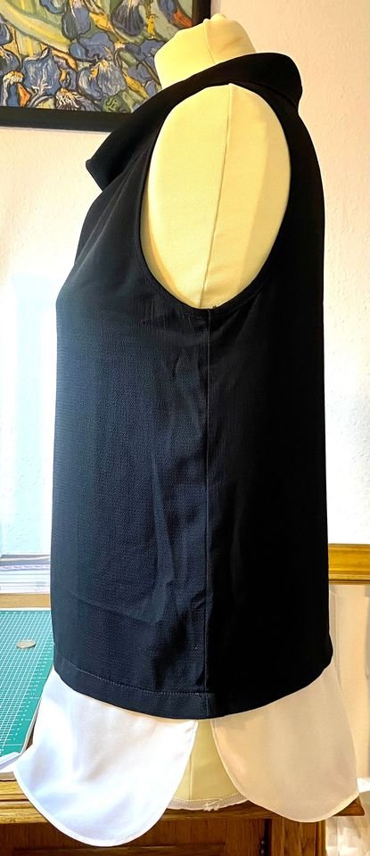 Damen Shirt Top ärmellos Sommer Gr.S Schwarz/Weiß Valleygirl NW 