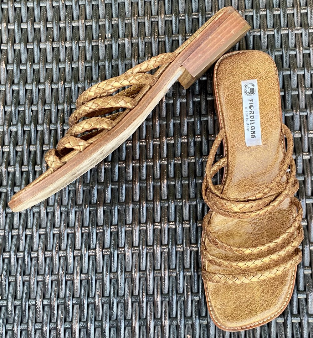 Damen Schuhe Sandalen Fiordiluna, Gr.38,5 Echtleder Made in Italy 