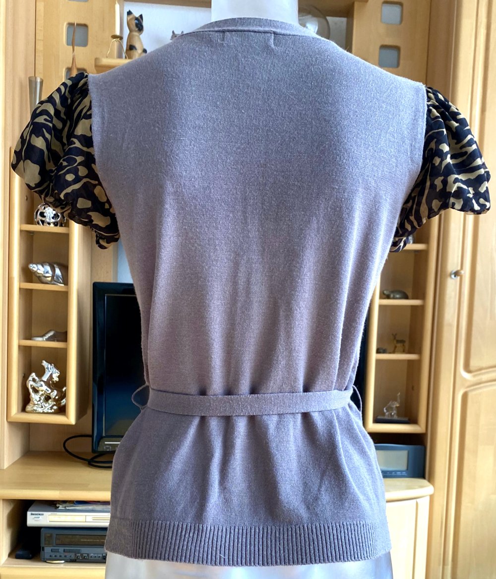 Damen Jacke Bolero Strickjacke Gr.36 in Graubraun von CHERRY