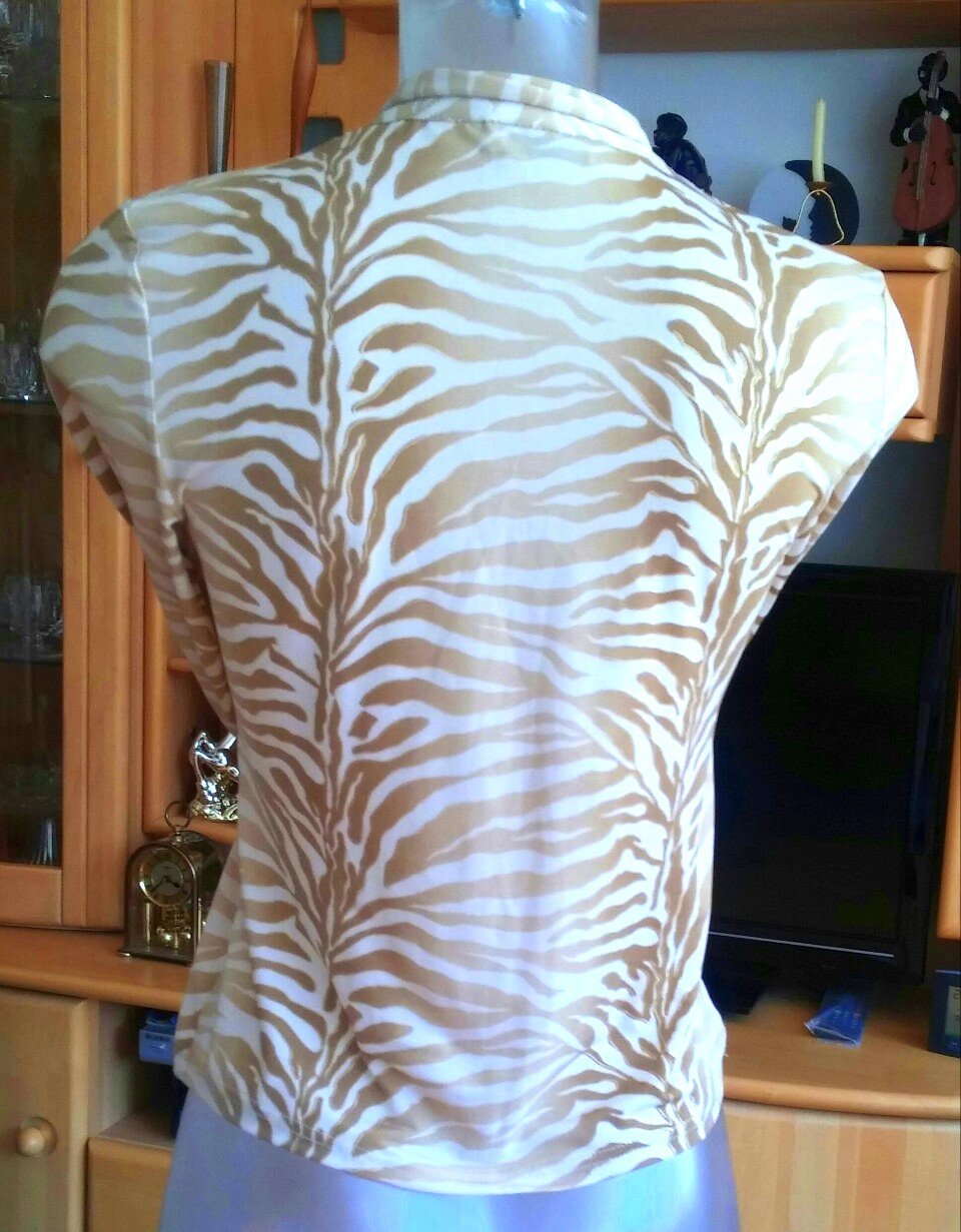 Damen Shirt Stretch Sommer Bluse Gr.XS Beige/Gold Xanaka NW