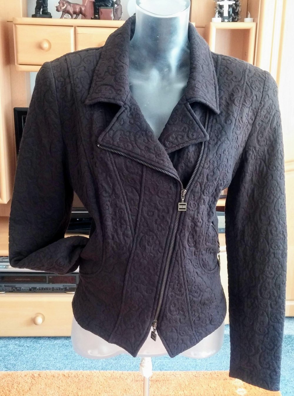 Damen Jacke elegante Bikerjacke Blazer Gr.40 Dunkelbraun von Apanage NW