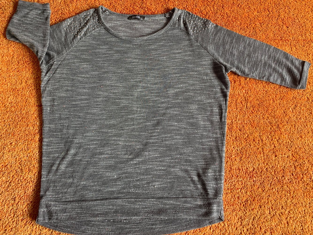 Damen Pullover Pailletten Gr.L/XL in Grau von Janina NW 