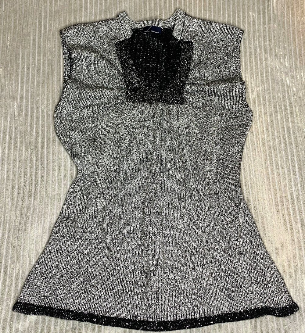 Damen Pullover Strick Bluse Merino Wolle mit Glitzer Gr.S Silbergrau Kapalua NW