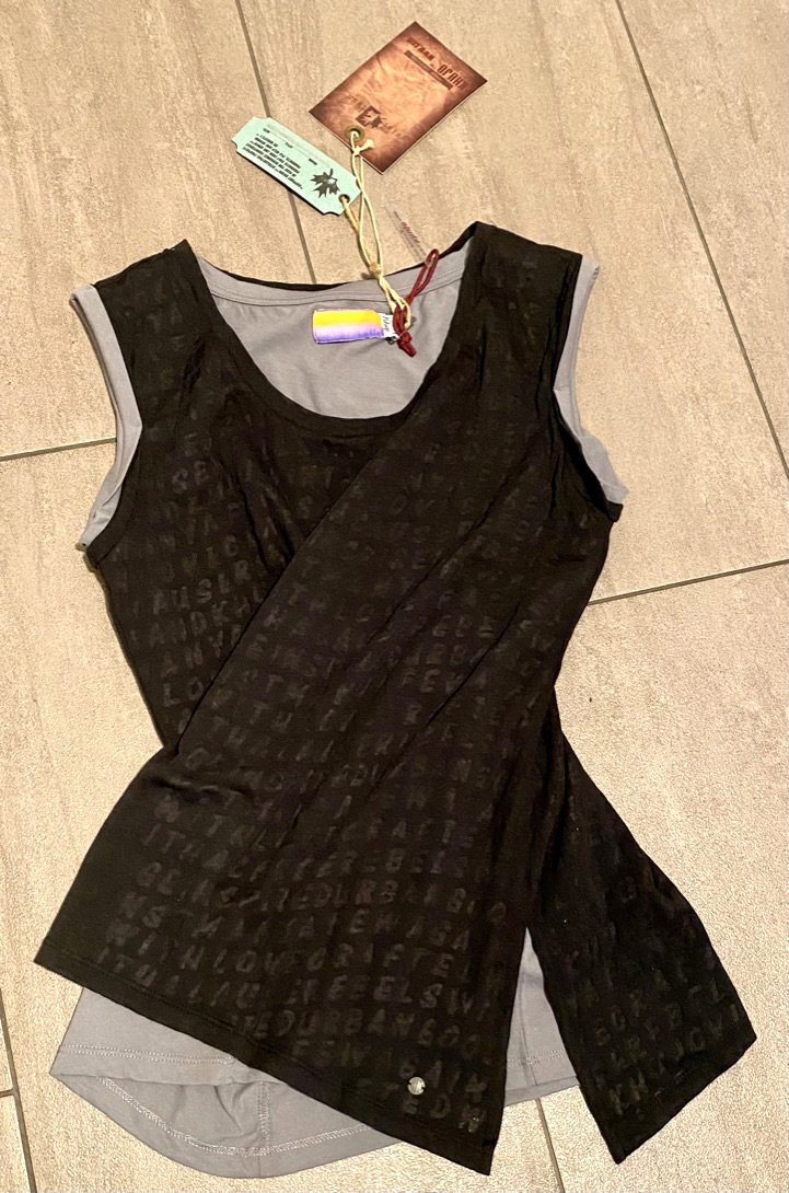 NEU Damen Top Lagenlook 2 in 1 Gr.S in Schwarz/Grau von Khujo