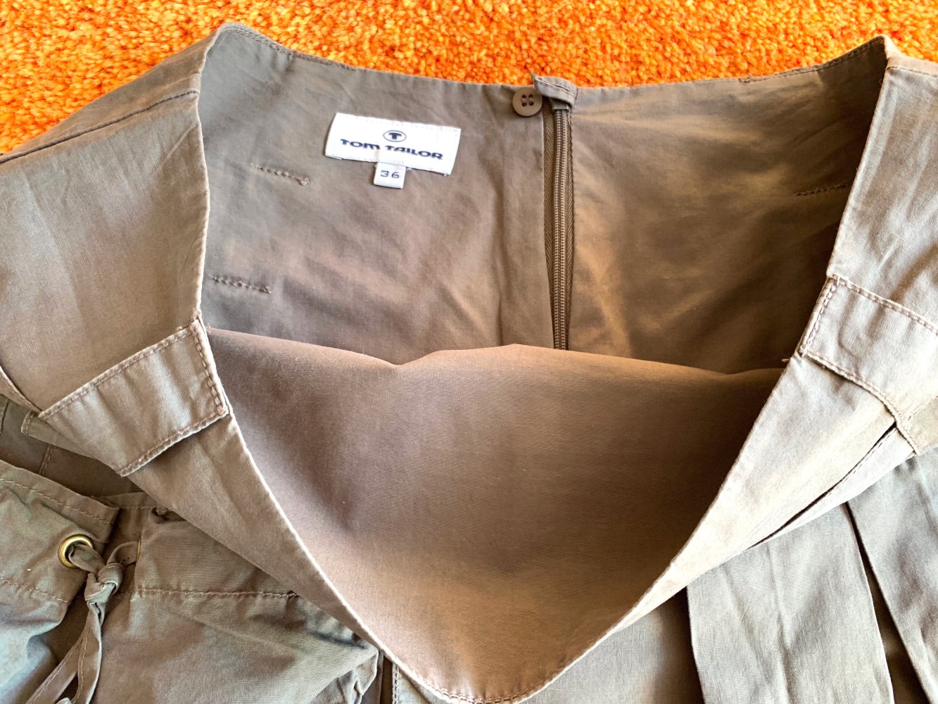 Damen Falten Rock Sommer Gr.40 Grau Tom Tailor  Elegan