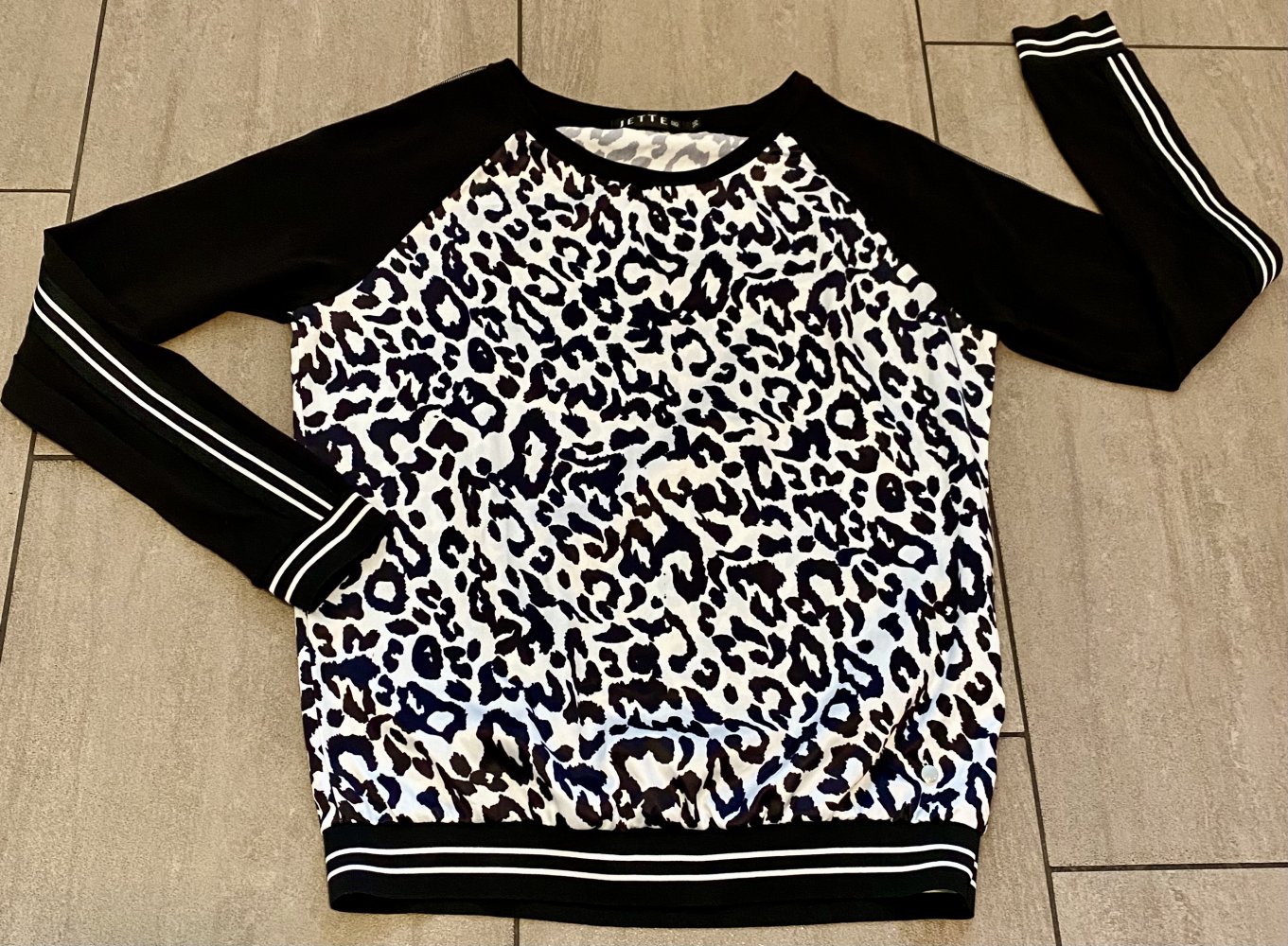 NEU Damen Pullover Shirt Stretch Animal Gr.36 in Schwarz/Weiß von JETTE 