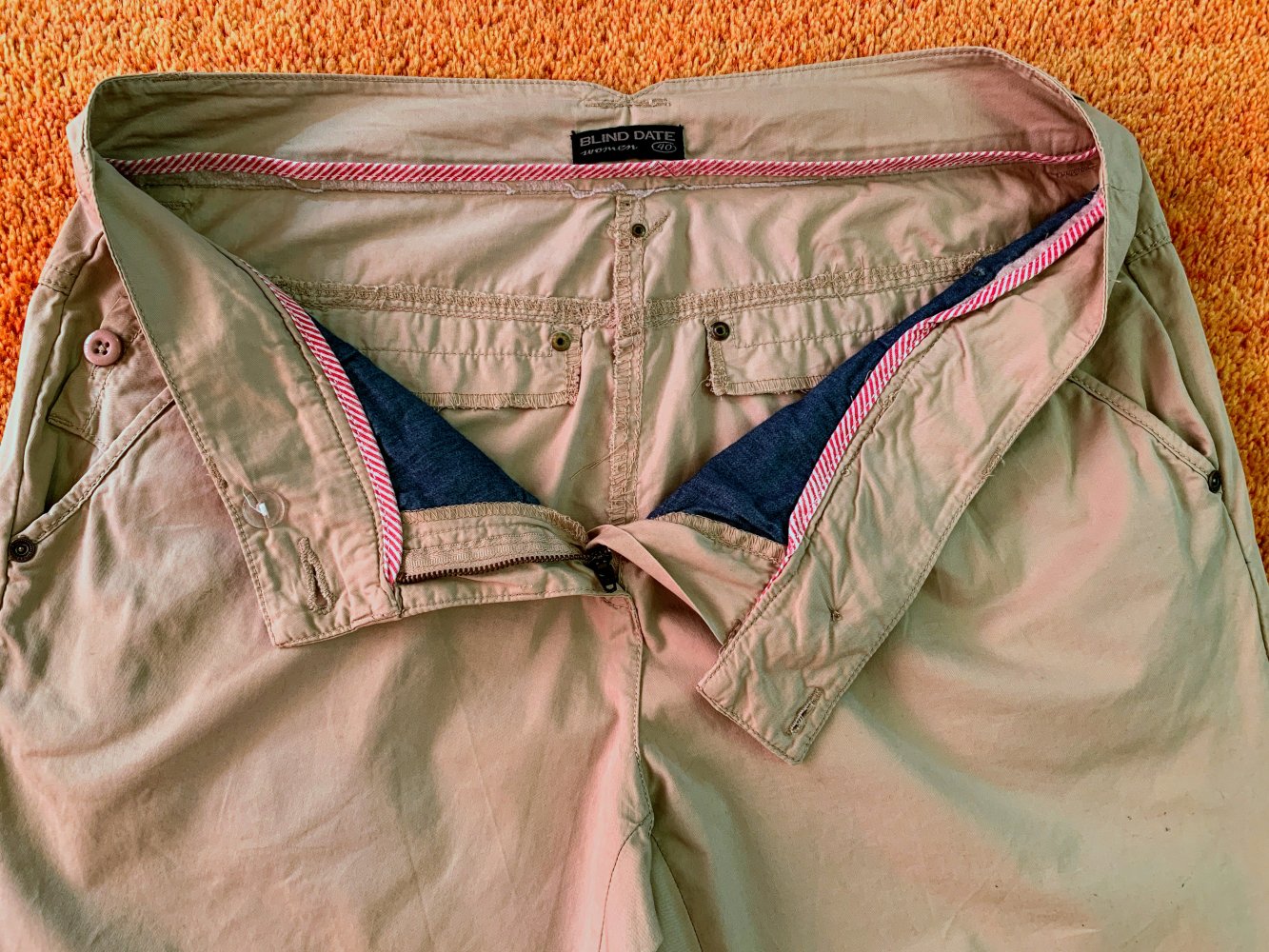 Damen Hose Jeans Stoff Hose Gr.40 in Beige von Blind Date 