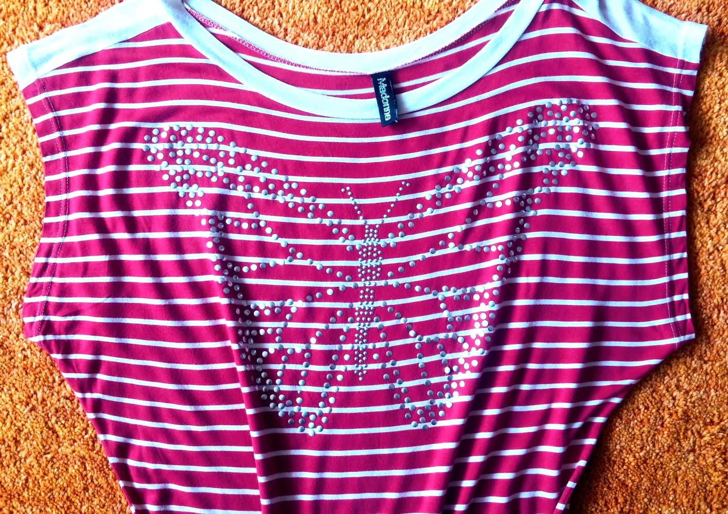 Damen Sommer Kleid Tunika Gr.M gestreift in Pink/Weiß von Madonna