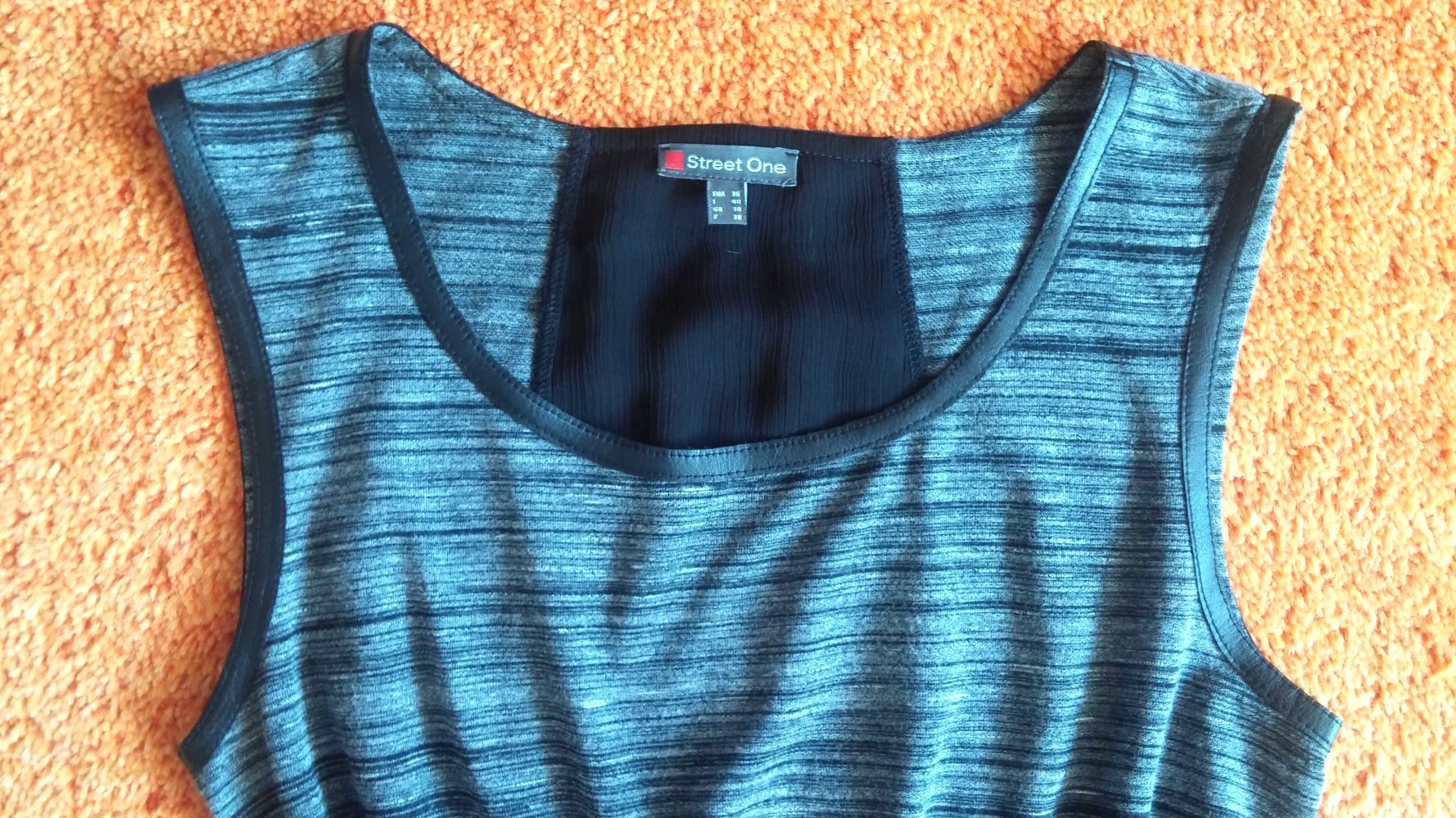 Damen Shirt Sommer Top Gr.36 Schwarz/Grau von Street One 