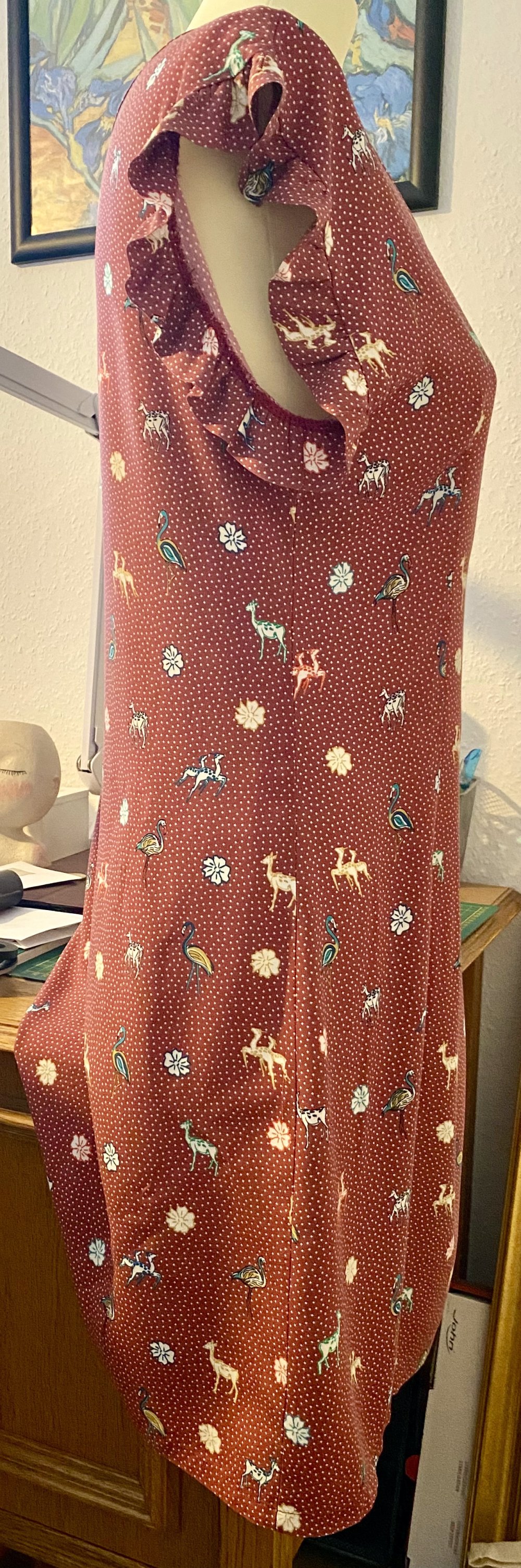 Damen Kleid Sommer lässig feminin Gr.38 Ziegelrot mit weißen Pünktchen Sister NW 