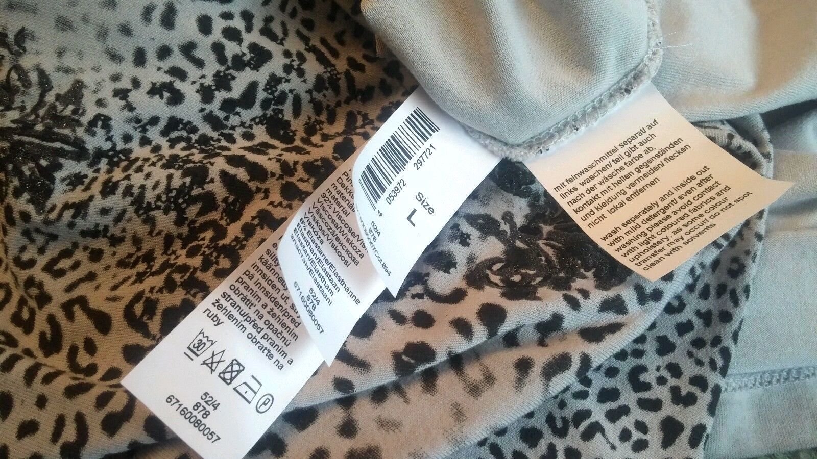 NEU Kapalua Damen Tunika Longshirt Gr.L Grau mit Leo Muster NP 69,95€ 