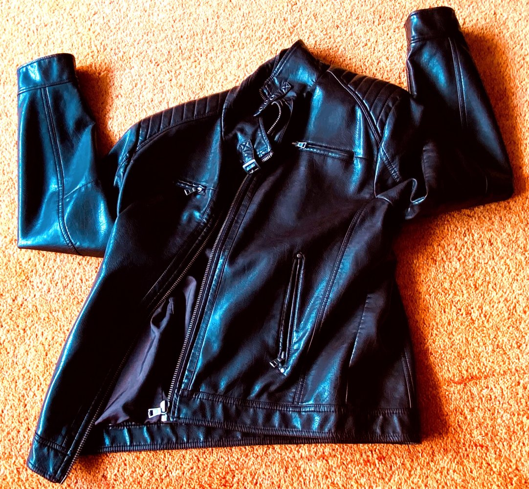 Herren Jacke edel Leder Imitat Gr.50 in Braun leicht glänzend