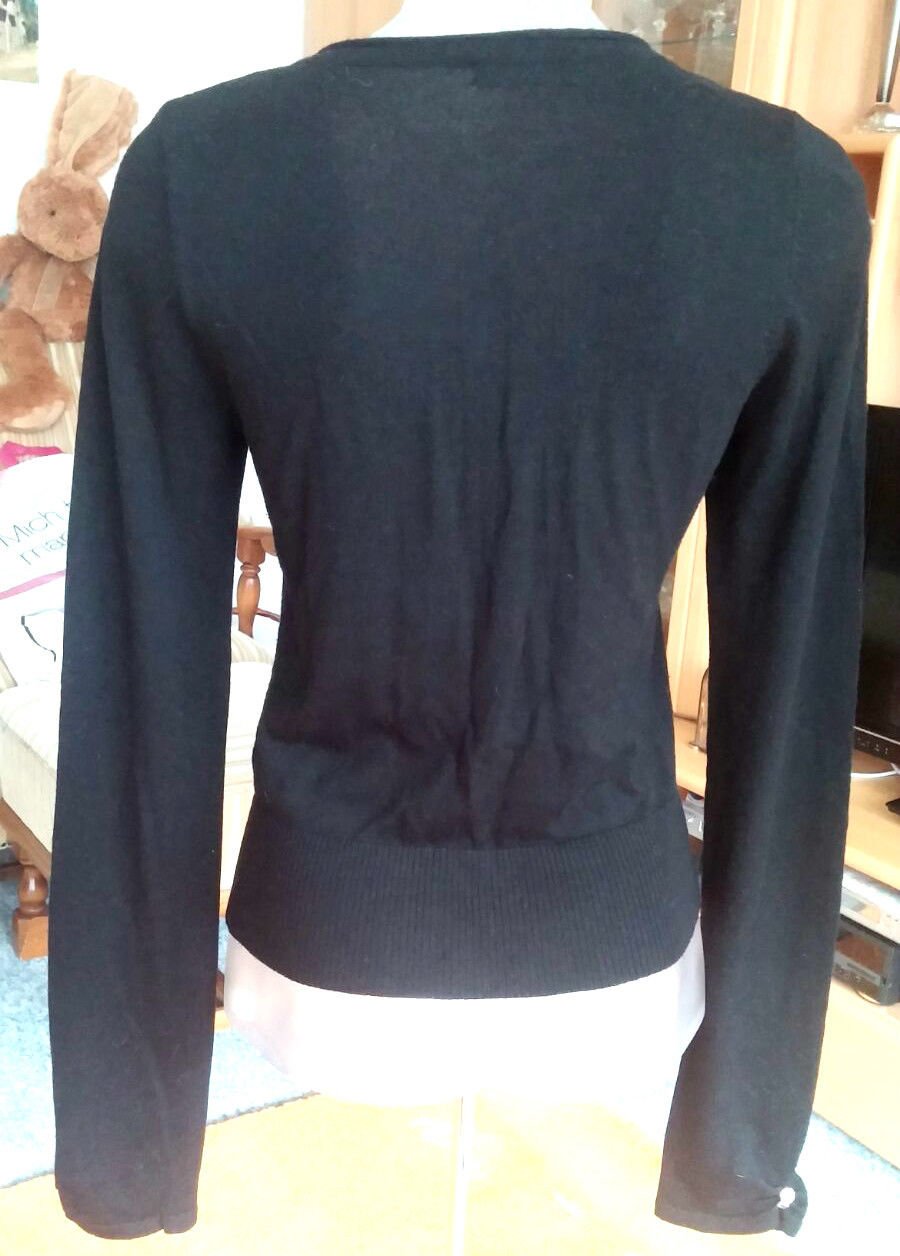 Damen Jacke Strickjacke fein mit Glitzerknöpfen Gr.38 in Schwarz von Orsay 