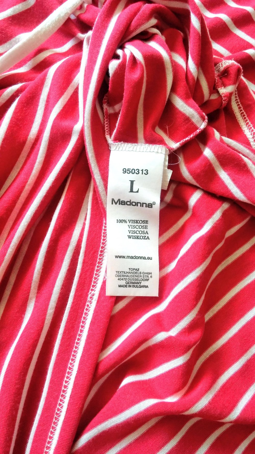 Damen Sommer Kleid Tunika Gr.M gestreift in Pink/Weiß von Madonna