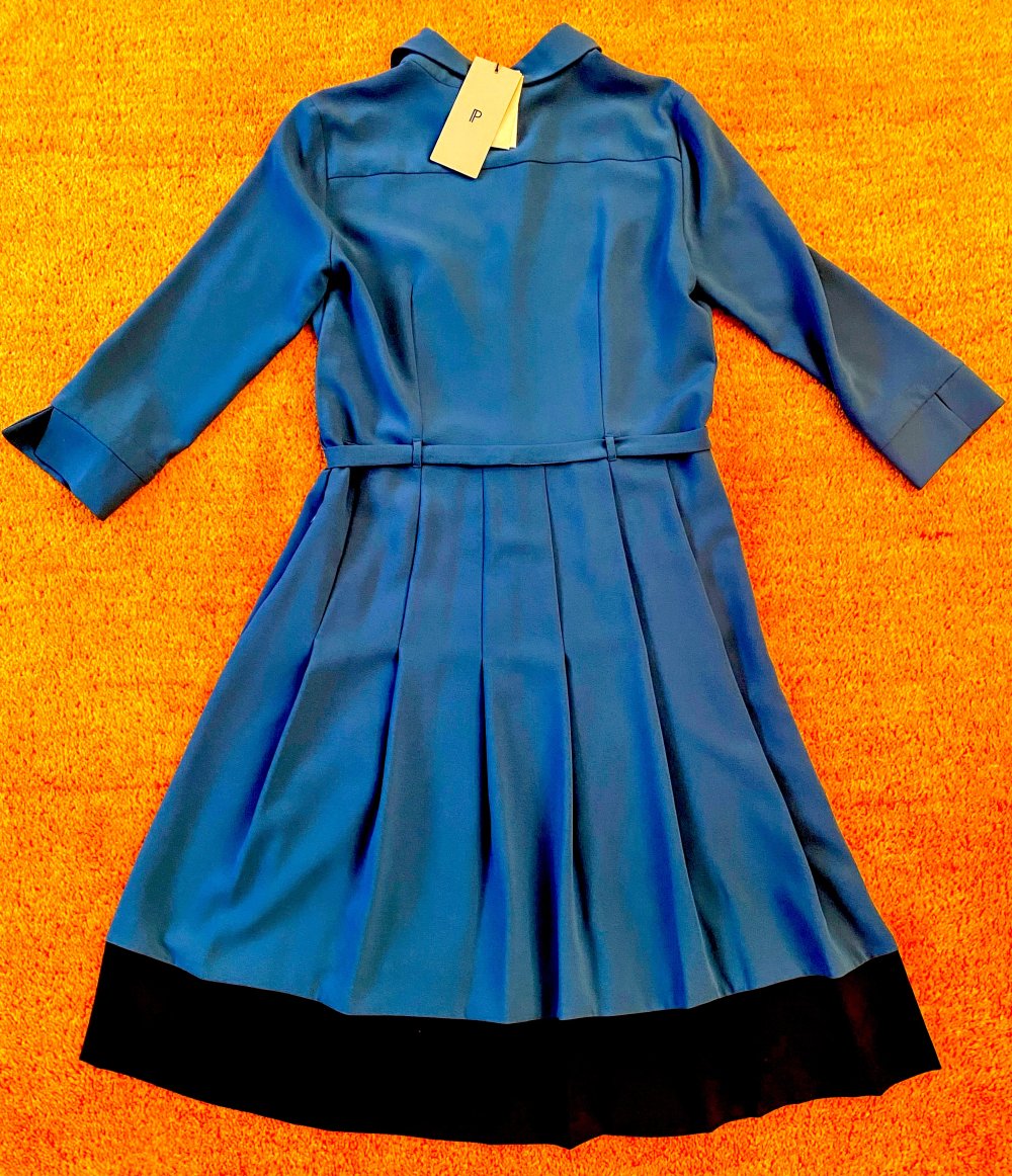 NEU Damen Kleid Vintage Stil Faltenrock Gr.38 in Blau/Schwarz von Promiss