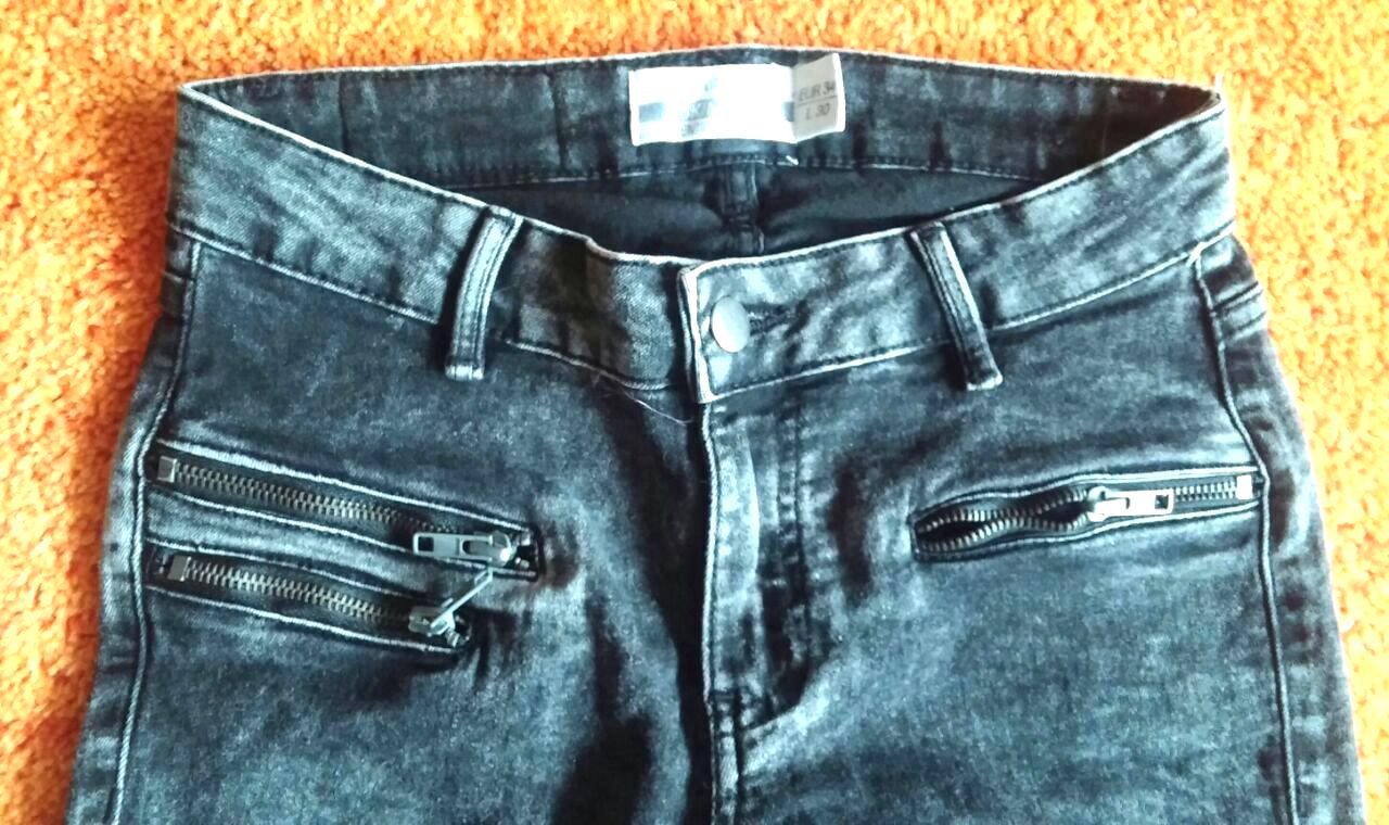 NEU Damen Hose Jeans Stretch Gr.34 GrauSchwarz verwaschen Janina Denim Wear 