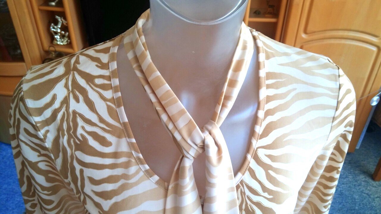 Damen Shirt Stretch Sommer Bluse Gr.XS Beige/Gold Xanaka NW