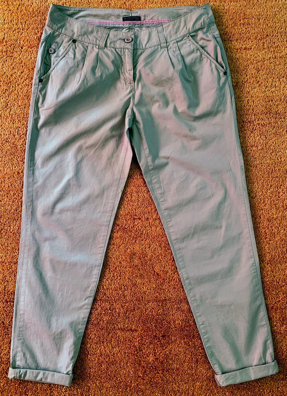 Damen Hose Jeans Stoff Hose Gr.40 in Beige von Blind Date 