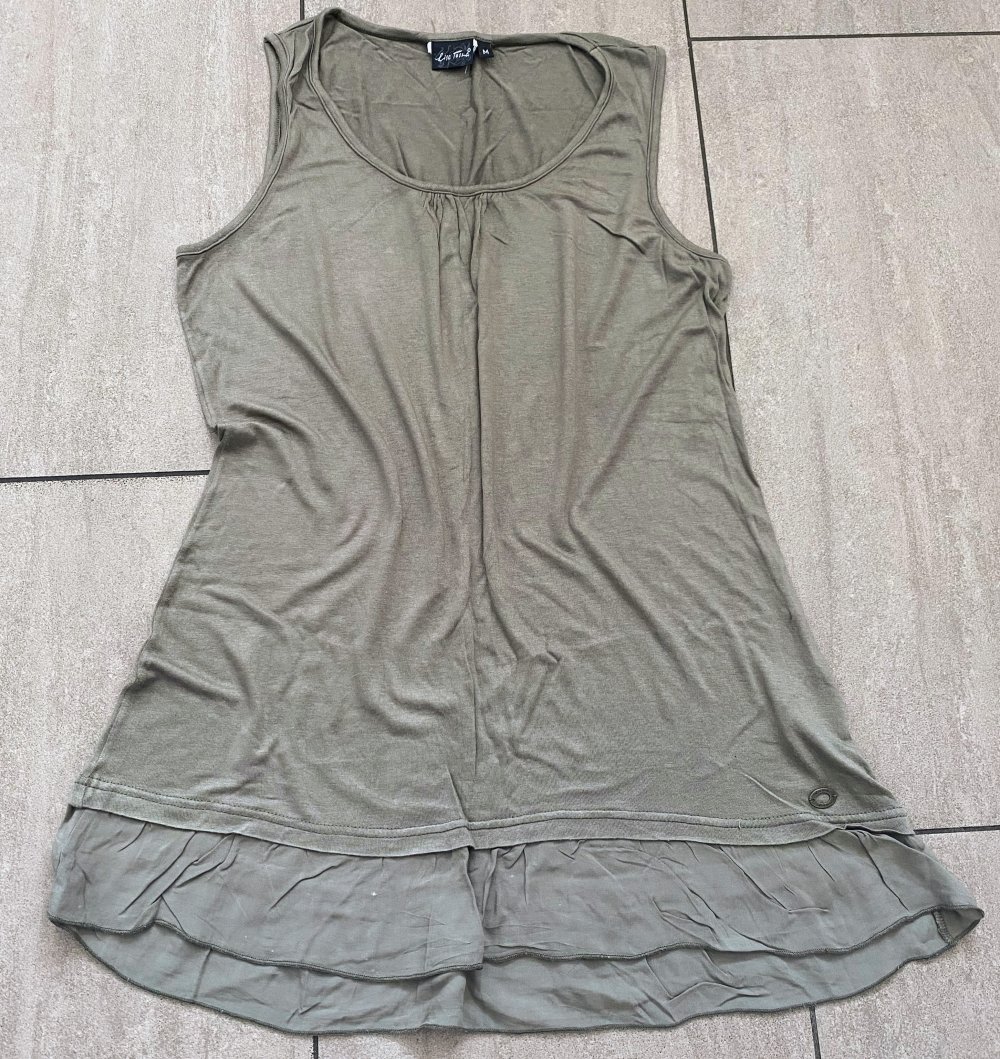 Damen Kleid Sommer Tunika Jersey Gr.S Khaki Lisa Tossa NW