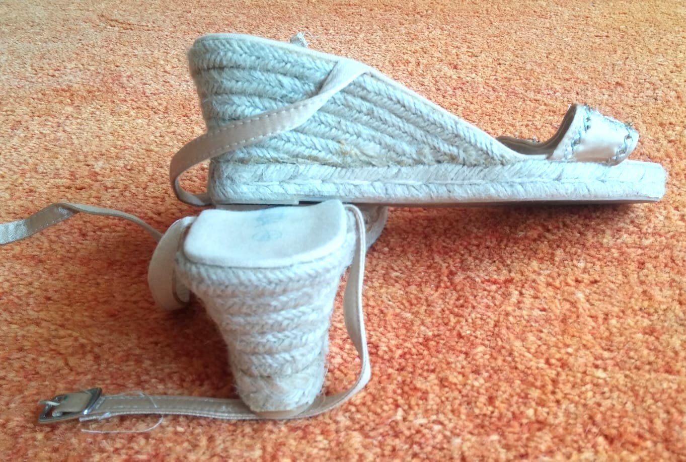 Damen Sandaletten Riemchen Keilabsatz Plateau Gr.38 Gold Alessia NW 