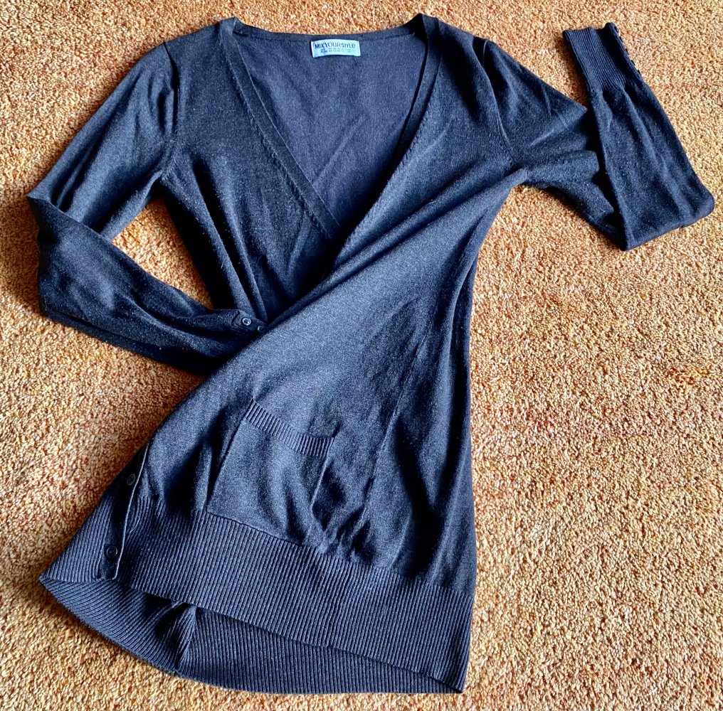 Damen Jacke Strickjacke figurbetont Gr.40 Dunkelbraun von Mix Your Style 