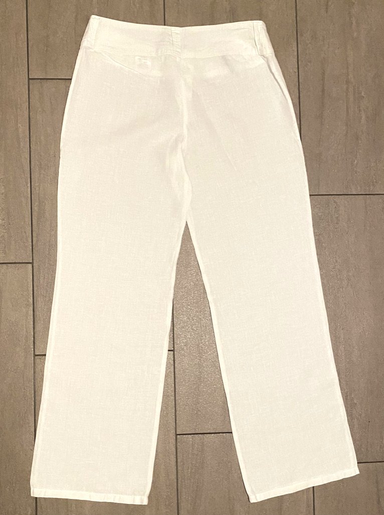 Damen Hose Sommer aus Leinen Gr.42 Weiß mado et les autres NW 