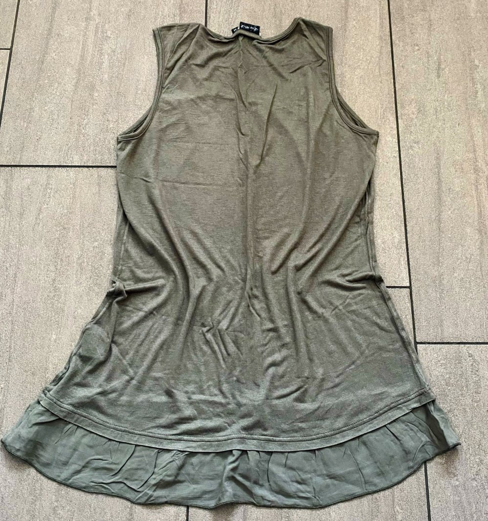 Damen Kleid Sommer Tunika Jersey Gr.S Khaki Lisa Tossa NW