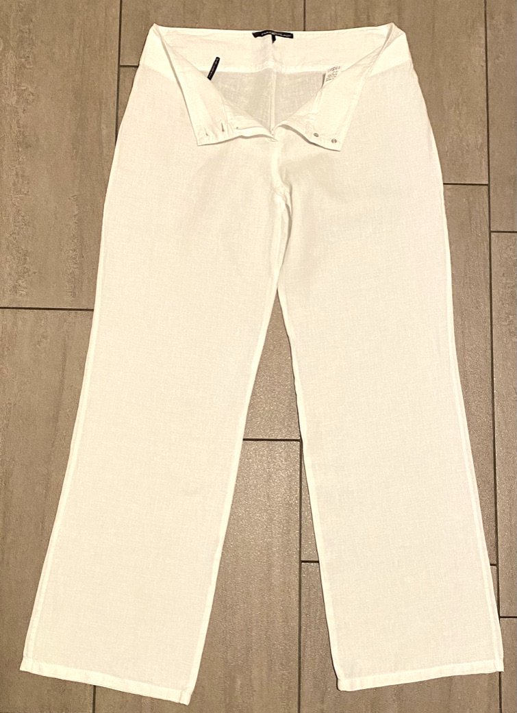 Damen Hose Sommer aus Leinen Gr.42 Weiß mado et les autres NW 
