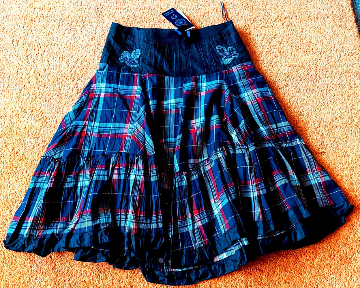 NEU Damen Rock Edel Kariert Crash Optik ZipfelSaum Gr.38 Lisa Campione 